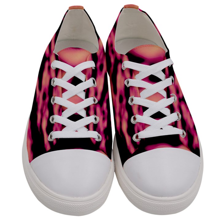 Pink  Waves Abstract Series No2 Men s Low Top Canvas Sneakers