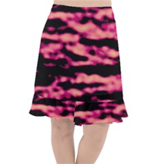 Pink  Waves Abstract Series No2 Fishtail Chiffon Skirt by DimitriosArt