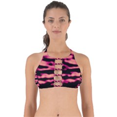 Pink  Waves Abstract Series No2 Perfectly Cut Out Bikini Top by DimitriosArt