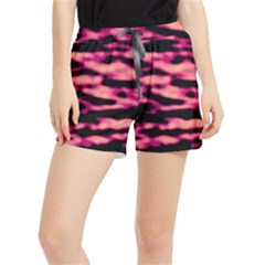 Pink  Waves Abstract Series No2 Women s Runner Shorts by DimitriosArt