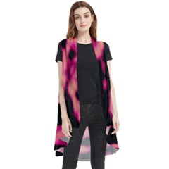 Pink  Waves Abstract Series No2 Sleeveless Chiffon Waistcoat Shirt