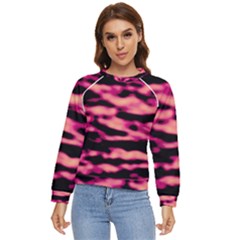 Pink  Waves Abstract Series No2 Women s Long Sleeve Raglan Tee