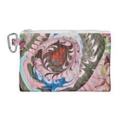 Marbling Collage Canvas Cosmetic Bag (large) by kaleidomarblingart