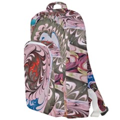 Marbling Collage Double Compartment Backpack by kaleidomarblingart