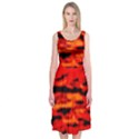 Red  Waves Abstract Series No16 Midi Sleeveless Dress View1