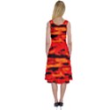 Red  Waves Abstract Series No16 Midi Sleeveless Dress View2