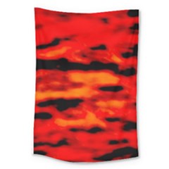 Red  Waves Abstract Series No16 Large Tapestry by DimitriosArt