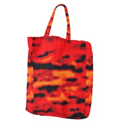 Red  Waves Abstract Series No16 Giant Grocery Tote by DimitriosArt