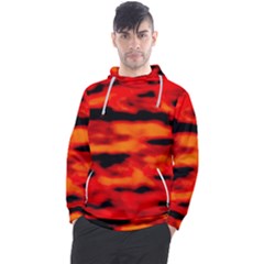 Red  Waves Abstract Series No16 Men s Pullover Hoodie by DimitriosArt