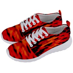 Red  Waves Abstract Series No16 Men s Lightweight Sports Shoes by DimitriosArt