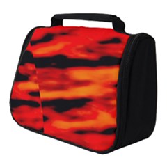 Red  Waves Abstract Series No16 Full Print Travel Pouch (small) by DimitriosArt