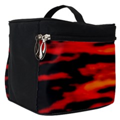 Red  Waves Abstract Series No16 Make Up Travel Bag (small)