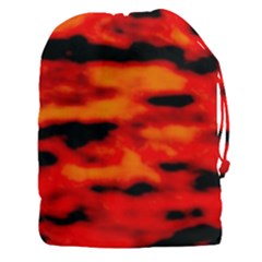 Red  Waves Abstract Series No16 Drawstring Pouch (3xl) by DimitriosArt