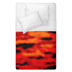 Red  Waves Abstract Series No16 Duvet Cover (single Size) by DimitriosArt