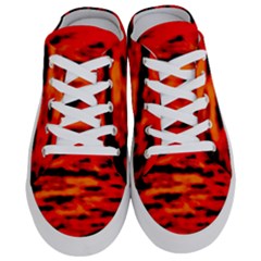 Red  Waves Abstract Series No16 Half Slippers by DimitriosArt