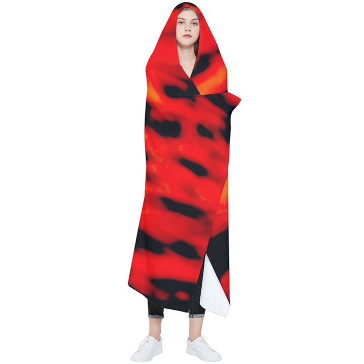 Red  Waves Abstract Series No16 Wearable Blanket