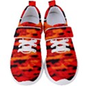 Red  Waves Abstract Series No16 Women s Velcro Strap Shoes View1