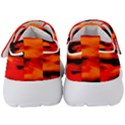 Red  Waves Abstract Series No16 Kids  Velcro Strap Shoes View4