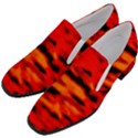 Red  Waves Abstract Series No16 Women Slip On Heel Loafers View2