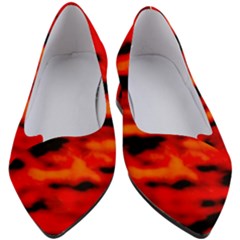 Red  Waves Abstract Series No16 Women s Block Heels  by DimitriosArt