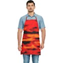 Red  Waves Abstract Series No16 Kitchen Apron View1