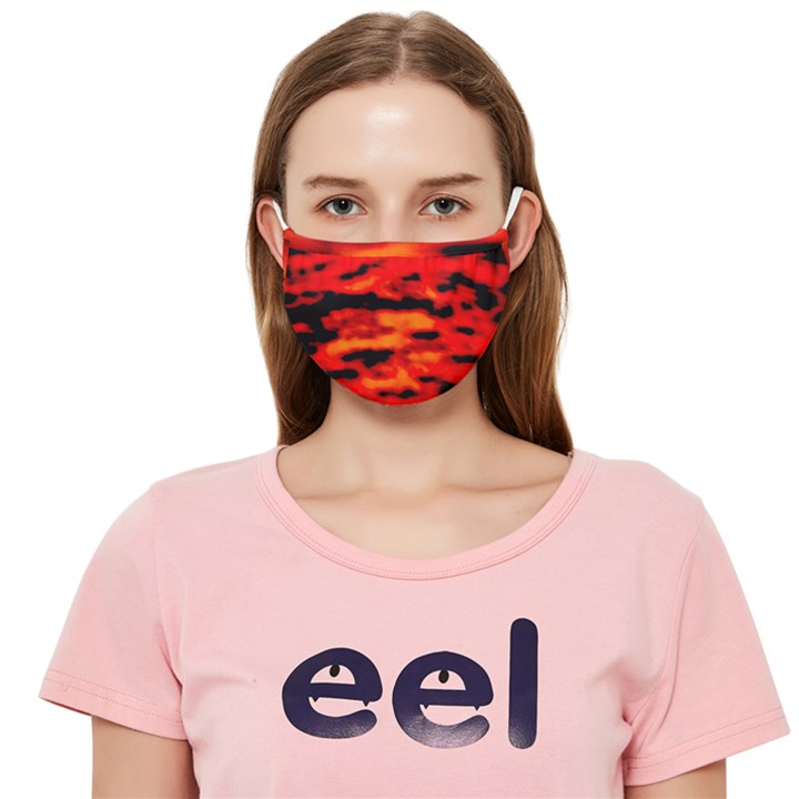 Red  Waves Abstract Series No16 Cloth Face Mask (Adult)