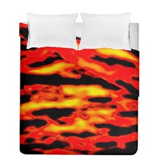 Red  Waves Abstract Series No17 Duvet Cover Double Side (full/ Double Size) by DimitriosArt