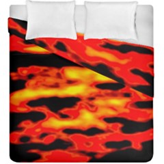 Red  Waves Abstract Series No17 Duvet Cover Double Side (king Size) by DimitriosArt