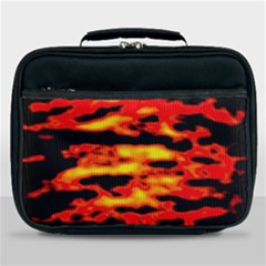 Red  Waves Abstract Series No17 Lunch Bag by DimitriosArt