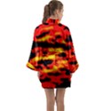 Red  Waves Abstract Series No17 Long Sleeve Satin Kimono View2