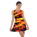 Red  Waves Abstract Series No18 Cotton Racerback Dress View1