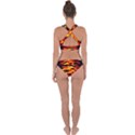 Red  Waves Abstract Series No18 Cross Back Hipster Bikini Set View2