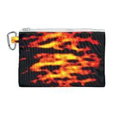 Red  Waves Abstract Series No18 Canvas Cosmetic Bag (large) by DimitriosArt