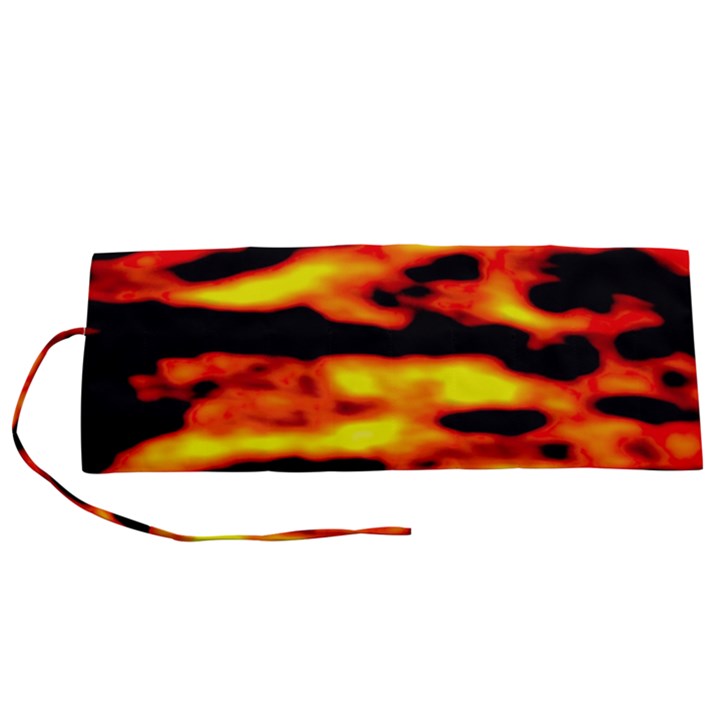 Red  Waves Abstract Series No18 Roll Up Canvas Pencil Holder (S)