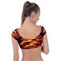 Red  Waves Abstract Series No18 Cap Sleeve Ring Bikini Top View2