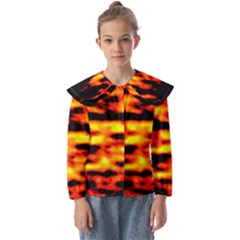 Red  Waves Abstract Series No18 Kids  Peter Pan Collar Blouse