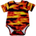 Red  Waves Abstract Series No18 Baby Short Sleeve Onesie Bodysuit View1