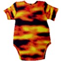 Red  Waves Abstract Series No18 Baby Short Sleeve Onesie Bodysuit View2