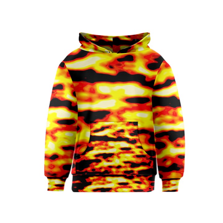 Red  Waves Abstract Series No19 Kids  Pullover Hoodie