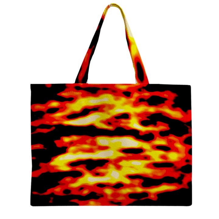 Red  Waves Abstract Series No19 Zipper Mini Tote Bag