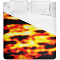 Red  Waves Abstract Series No19 Duvet Cover (king Size) by DimitriosArt