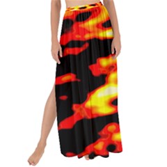 Red  Waves Abstract Series No19 Maxi Chiffon Tie-up Sarong by DimitriosArt