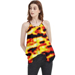 Red  Waves Abstract Series No19 Flowy Camisole Tank Top