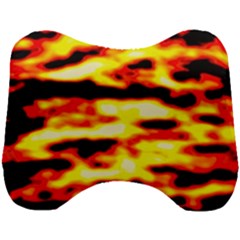 Red  Waves Abstract Series No19 Head Support Cushion by DimitriosArt