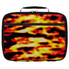 Red  Waves Abstract Series No19 Full Print Lunch Bag by DimitriosArt