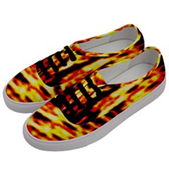 Red  Waves Abstract Series No19 Men s Classic Low Top Sneakers by DimitriosArt