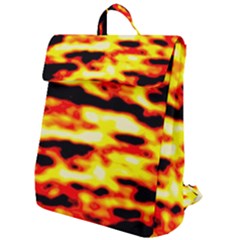 Red  Waves Abstract Series No19 Flap Top Backpack by DimitriosArt