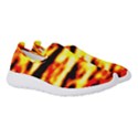 Red  Waves Abstract Series No19 Women s Slip On Sneakers View3