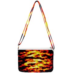 Red  Waves Abstract Series No19 Double Gusset Crossbody Bag by DimitriosArt