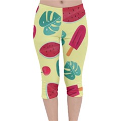 Watermelon-3712515(1) Velvet Capri Leggings  by Blossom1